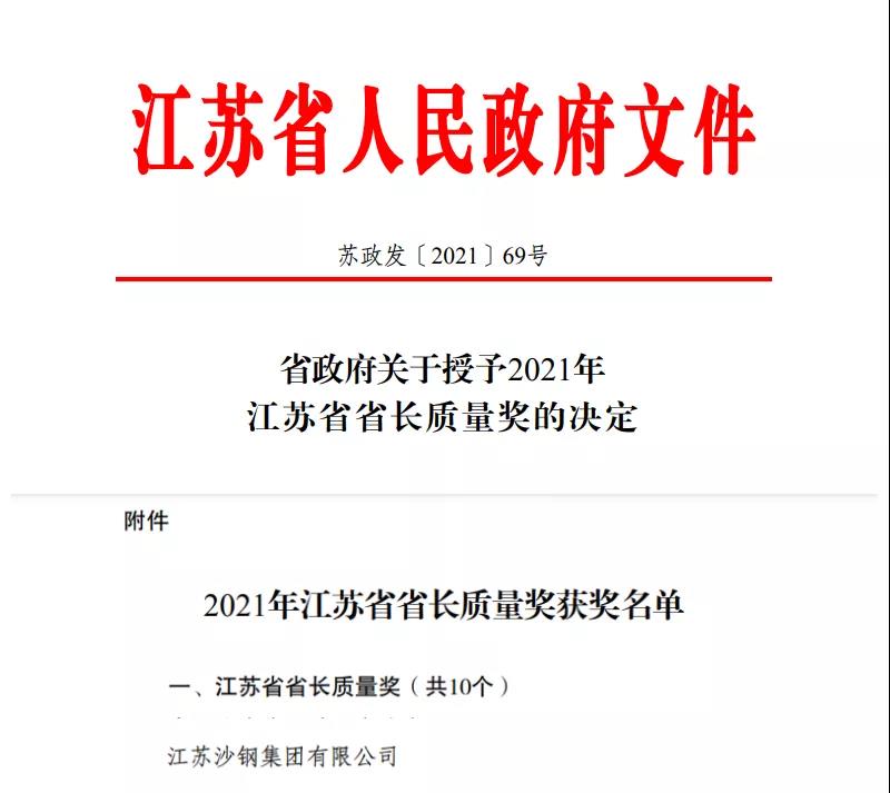 江蘇省省長質(zhì)量獎
